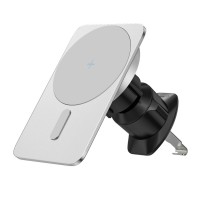 Автомобільний тримач із бездротовою зарядкою Wiwu Wi-Q001 Liberator Magnetic Wireless Wharger Silver